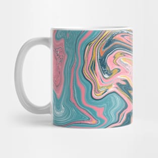 Shades of Pastel Green Pink Yellow Aesthetic Marble Pattern Mug